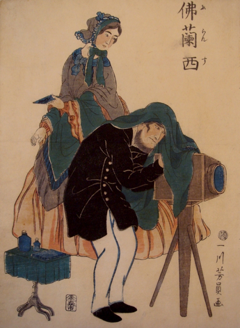 Issen Yoshikazu, Français, estampe polychrome, format ôban, 1861, coll. Christian Polak, Tôkyô..jpg